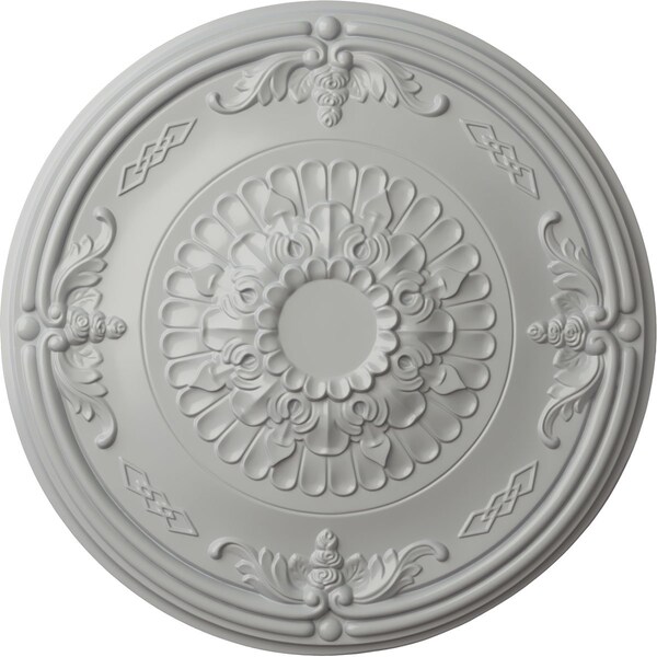 Ekena Millwork Athens Ceiling Medallion (Fits Canopies up to 3 5/8"), Hand-Painted Frost, 26 1/4"OD x 3 1/4"P CM27ATFRF - main